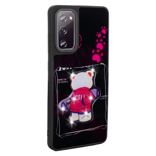 Samsung Galaxy S20 FE - Kılıf Parlayan Kabartmalı İkonik Figürlü Amas Silikon Kapak - Resim 2