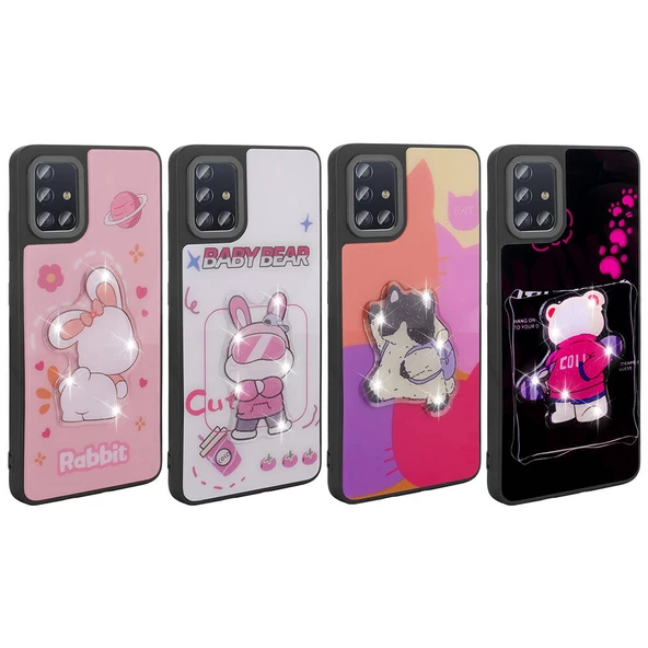 Samsung Galaxy A51 - Kılıf Parlayan Kabartmalı İkonik Figürlü Amas Silikon Kapak - Resim 2