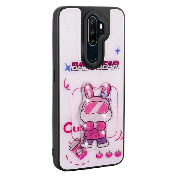 Oppo A9 2020 - Kılıf Parlayan Kabartmalı İkonik Figürlü Amas Silikon Kapak - Resim 2