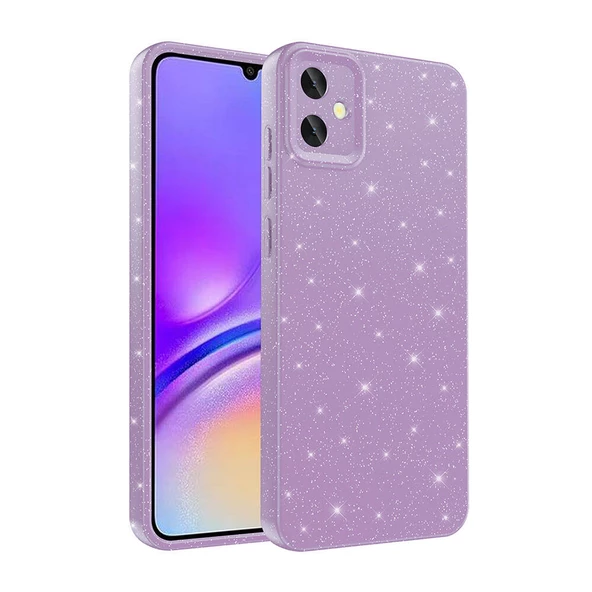 Samsung Galaxy A05 - Kılıf Kamera Korumalı Simli Lüks Koton Kapak - Resim 7