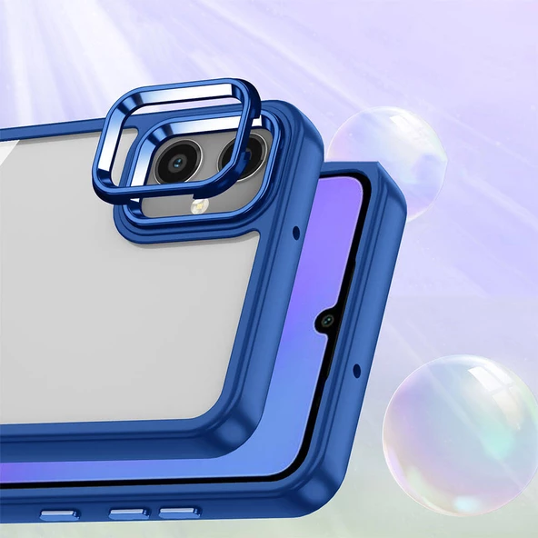 Samsung Galaxy A05 - Kılıf Arkası Şeffaf Kamera Çevresi Parlak Zıt Renkli Flora Kapak - Resim 3