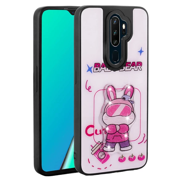 Oppo A9 2020 - Kılıf Parlayan Kabartmalı İkonik Figürlü Amas Silikon Kapak ürün görseli