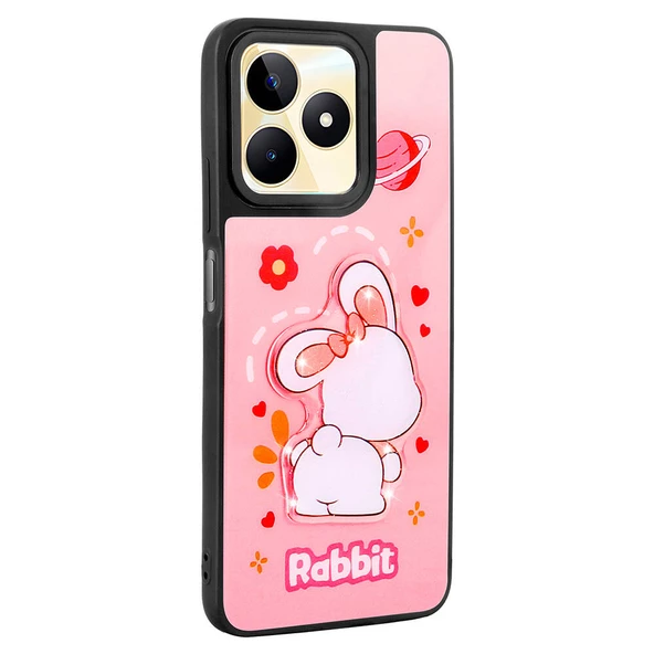 REALME C55 4G - Kılıf Parlayan Kabartmalı İkonik Figürlü Amas Silikon Kapak - Resim 3