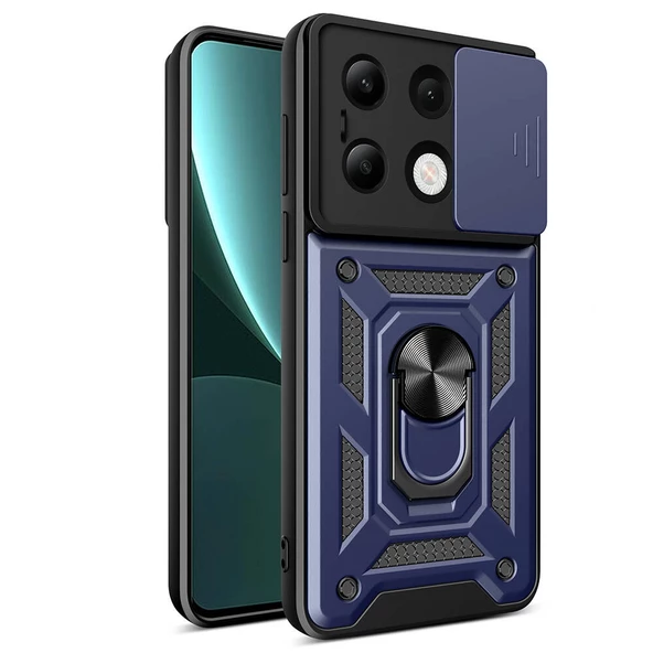 Xiaomi Redmi Note 13 4G - Kılıf Magnetik Standlı Kamera Korumalı Sürgülü Vega Kapak ürün görseli