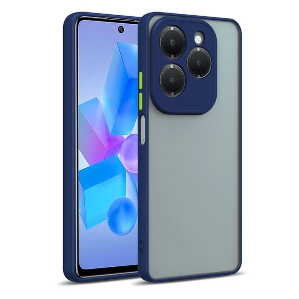 İnfinix Hot 40i - Kılıf Arkası Buzlu Renkli Düğmeli Hux Kapak ürün görseli