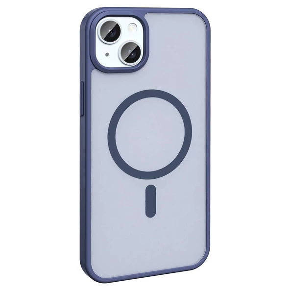 Apple iPhone 15 - Kılıf Magsafe Şarj Özellikli Mat Arka Yüzey Sio Kapak - Resim 7