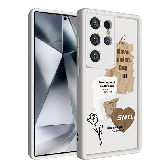 Samsung Galaxy S23 Ultra - Kılıf Kamera Korumalı Baskılı Arka Yüzey Klas Kapak - Resim 2