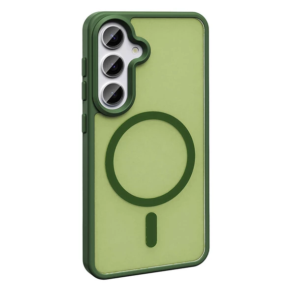 Samsung Galaxy S24 Plus - Kılıf Magsafe Şarj Özellikli Mat Arka Yüzey Sio Kapak - Resim 7