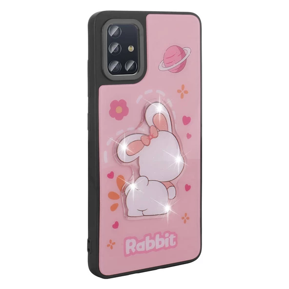 Samsung Galaxy A51 - Kılıf Parlayan Kabartmalı İkonik Figürlü Amas Silikon Kapak - Resim 5