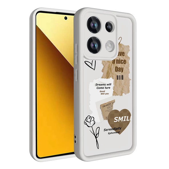 Xiaomi Redmi Note 13 Pro 4G - Kılıf Kamera Korumalı Baskılı Arka Yüzey Klas Kapak