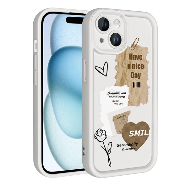 Apple iPhone 15 - Kılıf Kamera Korumalı Baskılı Arka Yüzey Klas Kapak - 3