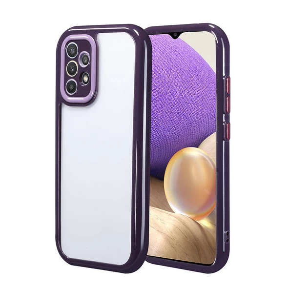 Samsung Galaxy A32 4G - Kılıf Kamera Korumalı Renkli Kenar ve Çerçeve Tasarımlı Vitamin Kapak - 1