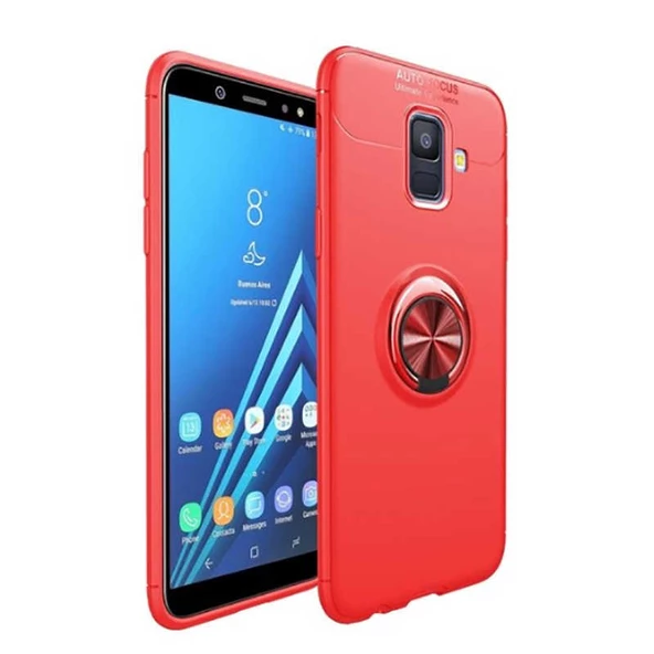 Samsung Galaxy J6 - Kılıf Yüzüklü Karbon Ravel Silikon Kapak