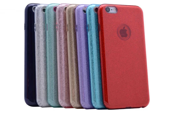 Apple iPhone 7 - Kılıf Simli Koruyucu Shining Silikon - Resim 2