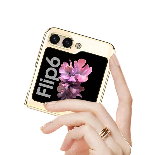 Samsung Galaxy Z Flip 6 - Kılıf Koruyucu Full Camlı Kıpta Kapak - Resim 2