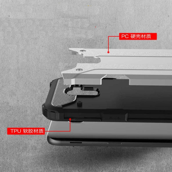 Samsung Galaxy J6 - Kılıf Çift Katman Zırh Tank Crash Military Kapak - Resim 3