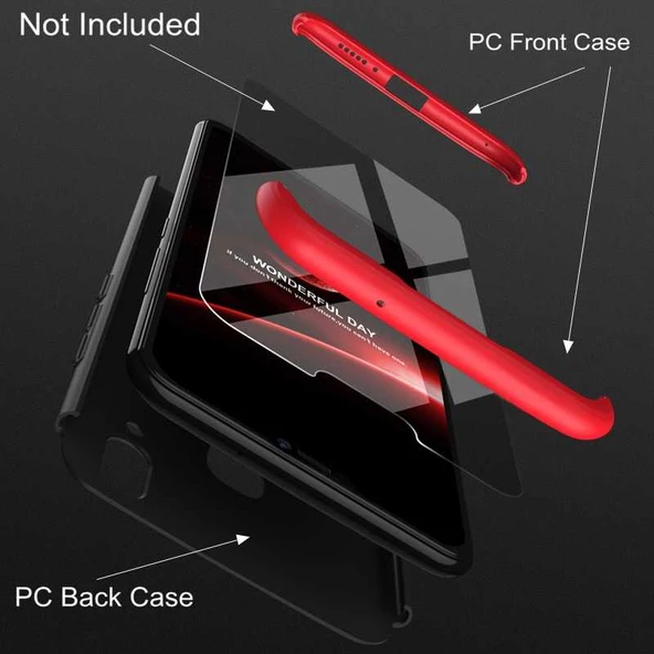 Huawei P20 Lite - Kılıf Parmak izi Yapmayan 3 Parça Ays Kapak - Resim 4