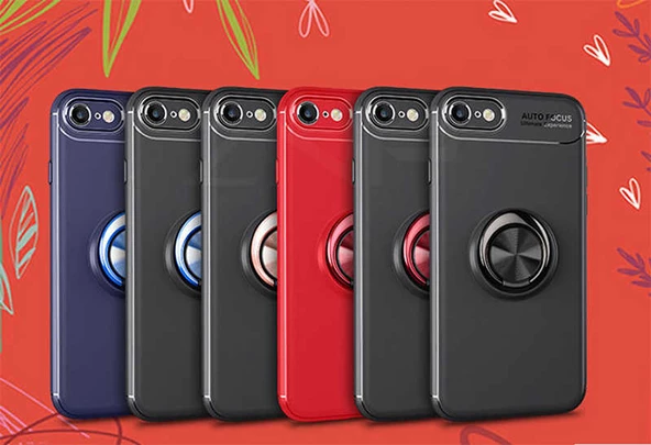 Apple iPhone 6 - Kılıf Yüzüklü Karbon Ravel Silikon Kapak - Resim 7