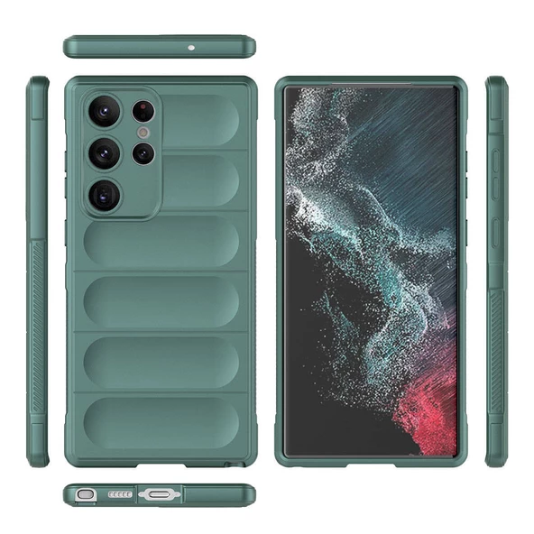 Samsung Galaxy S23 Ultra Kılıf Esnek TPU Oyuklu Arka Yüzey Tasarımlı Etnik Silikon Kapak - Resim 6