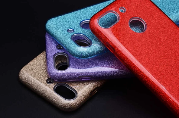 General Mobile GM 8 Go - Kılıf Simli Koruyucu Shining Silikon - Resim 2