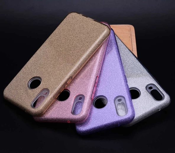 Huawei P20 Lite - Kılıf Simli Koruyucu Shining Silikon - Resim 2