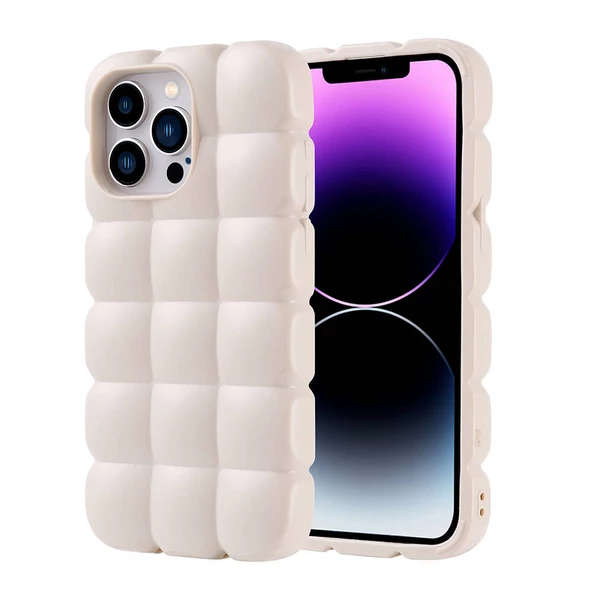 Apple iPhone 14 Pro Max - Kılıf Parlak Esnek Silikon Dom Dom Kapak