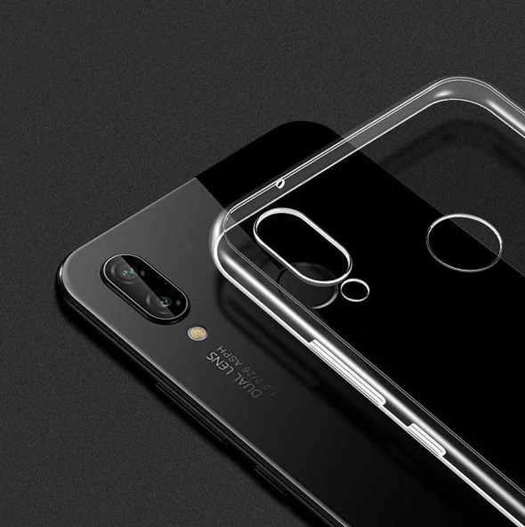 Huawei Y7 Prime 2019 - Kılıf Şeffaf Soft Slim Fitt Süper Silikon Kapak - Resim 5