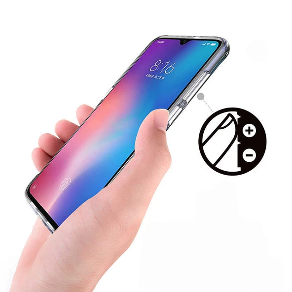 Xiaomi Mi 9 - Kılıf Şeffaf Sert Koruyucu Gard Silikon - Resim 4