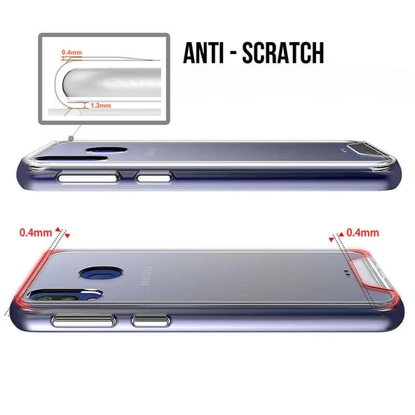 Samsung Galaxy M20 - Kılıf Şeffaf Sert Koruyucu Gard Silikon - Resim 3