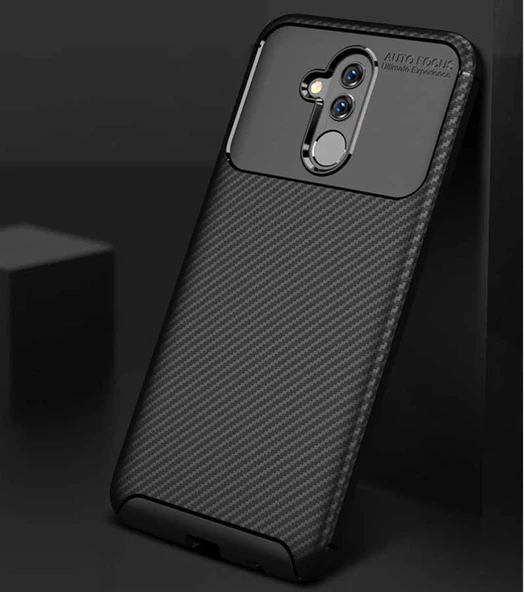 Huawei Mate 20 Lite - Kılıf Auto Focus Karbon Negro Silikon Kapak - Resim 3