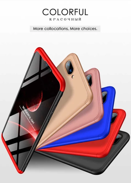 Xiaomi Mi 8 Lite - Kılıf Parmak izi Yapmayan 3 Parça Ays Kapak - Resim 6