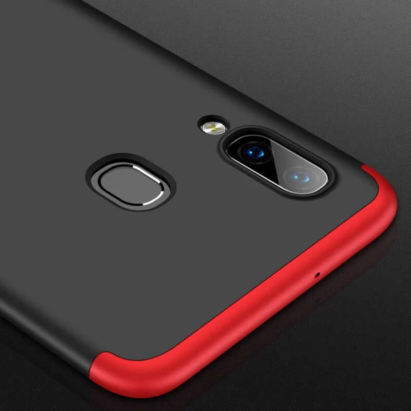 Samsung Galaxy A20 - Kılıf Parmak izi Yapmayan 3 Parça Ays Kapak - Resim 5