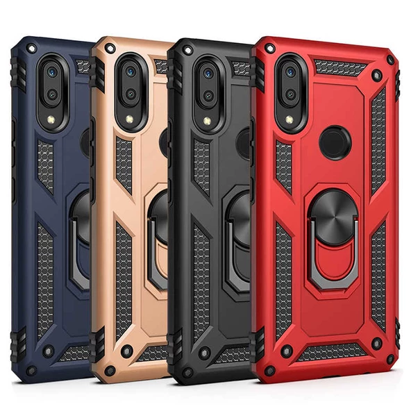 Huawei Y7 Prime 2019 - Kılıf Yüzüklü Zırh Tank Vega Kapak - 2
