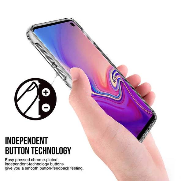 Samsung Galaxy S10E - Kılıf Şeffaf Sert Koruyucu Gard Silikon - Resim 4