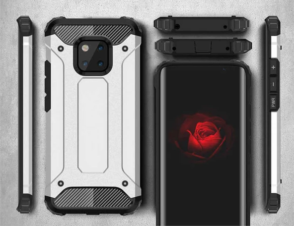 Huawei Mate 20 Pro - Kılıf Çift Katman Zırh Tank Crash Military Kapak - Resim 2