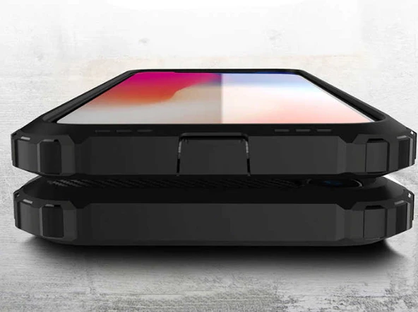 Apple iPhone XR 6.1 - Kılıf Çift Katman Zırh Tank Crash Military Kapak - Resim 4