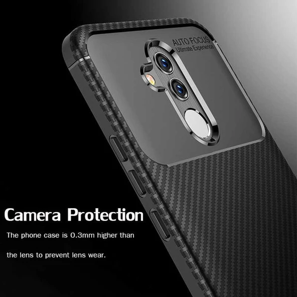 Huawei Mate 20 Lite - Kılıf Auto Focus Karbon Negro Silikon Kapak - Resim 4