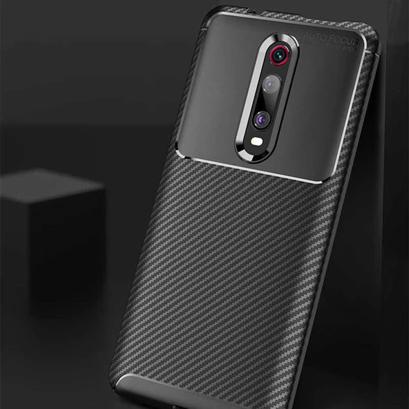 Xiaomi Mi 9T - Kılıf Auto Focus Karbon Negro Silikon Kapak - Resim 3