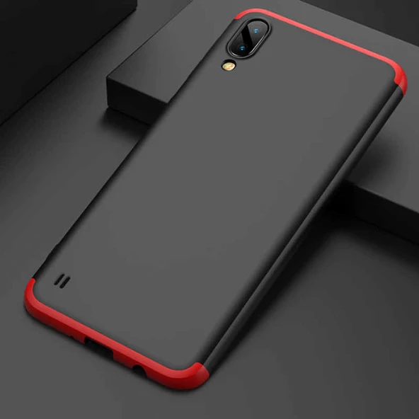 Samsung Galaxy M10 - Kılıf Parmak izi Yapmayan 3 Parça Ays Kapak