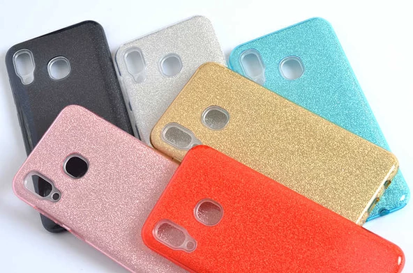 Samsung Galaxy A20 - Kılıf Simli Koruyucu Shining Silikon - Resim 4