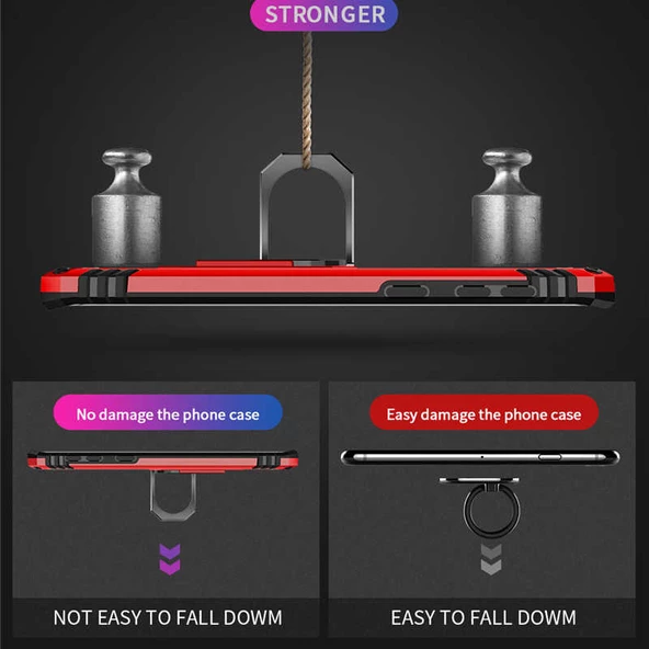 Samsung Galaxy S10 Plus - Kılıf Yüzüklü Zırh Tank Vega Kapak - Resim 5