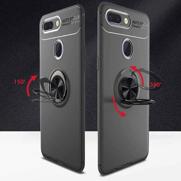 Xiaomi Mi 8 Lite - Kılıf Yüzüklü Karbon Ravel Silikon Kapak - Resim 3