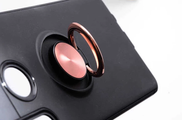 Huawei P30 Lite - Kılıf Yüzüklü Karbon Ravel Silikon Kapak - Resim 2