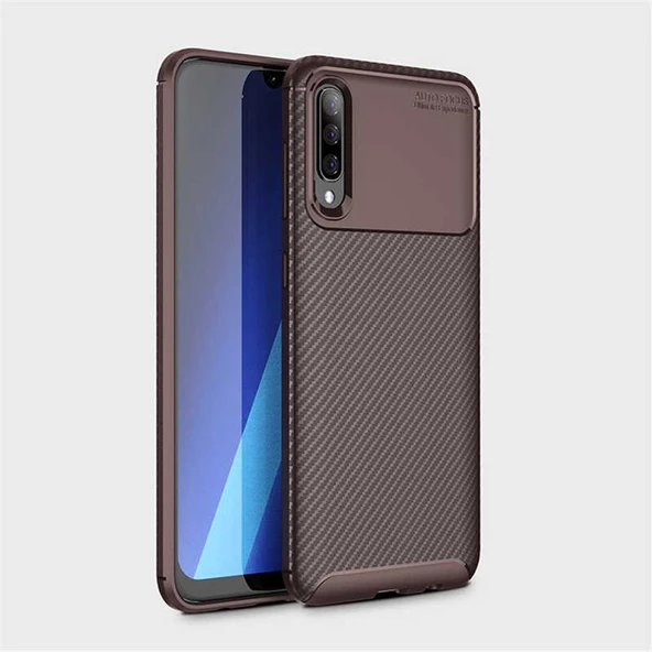 Samsung Galaxy A70 - Kılıf Auto Focus Karbon Negro Silikon Kapak