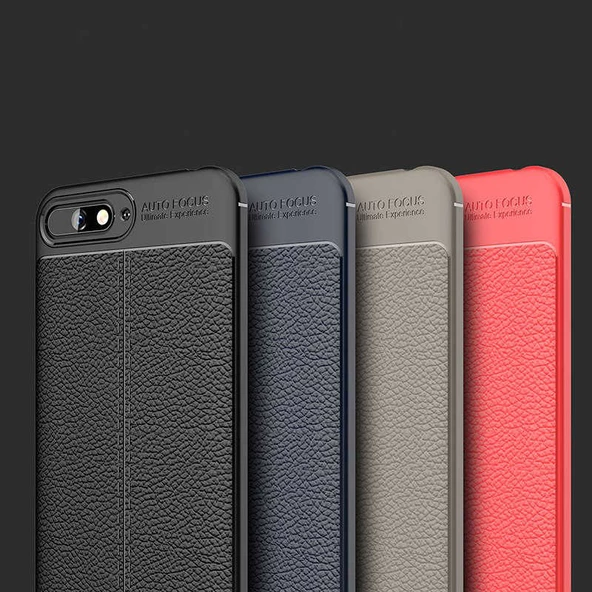 Huawei Y6 2018 - Kılıf Auto Focus Karbon Niss Silikon Kapak - Resim 2