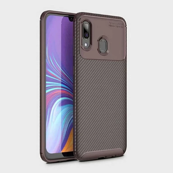 Samsung Galaxy A20 - Kılıf Auto Focus Karbon Negro Silikon Kapak - Resim 8