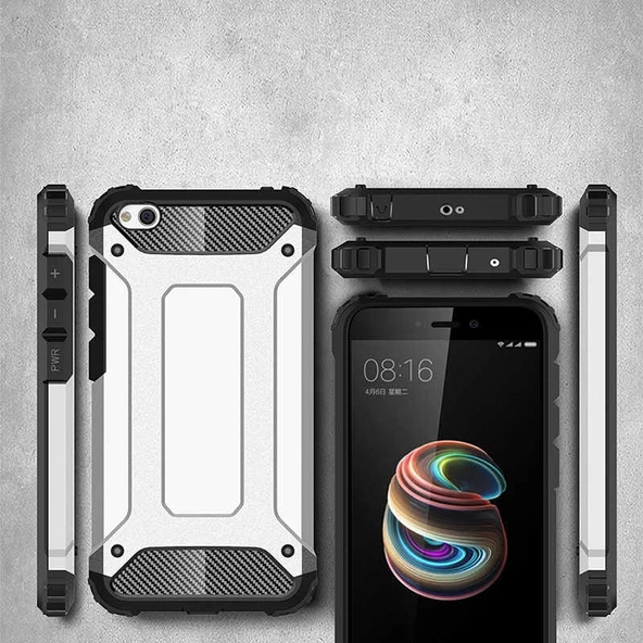Xiaomi Redmi Go - Kılıf Çift Katman Zırh Tank Crash Military Kapak - Resim 2