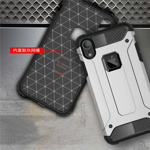 Apple iPhone XR 6.1 - Kılıf Çift Katman Zırh Tank Crash Military Kapak - Resim 5