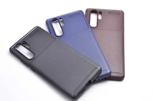 Huawei P30 Pro - Kılıf Auto Focus Karbon Negro Silikon Kapak - Resim 4