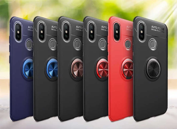 Xiaomi Mi 8 - Kılıf Yüzüklü Karbon Ravel Silikon Kapak - Resim 2